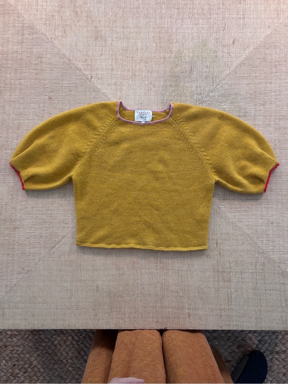 Clare V. with Demylee wool mohair mustard sweater